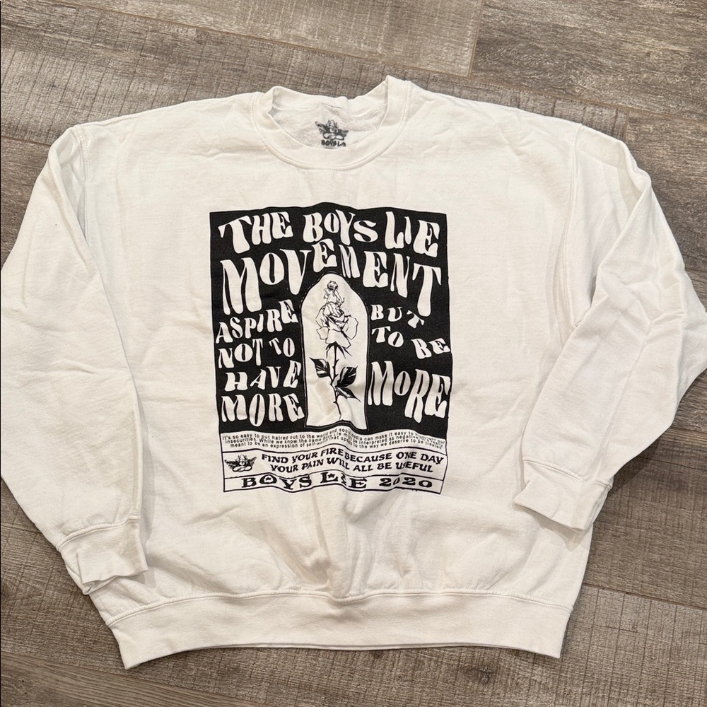 Boys Lie Graphic White Sweatshirt